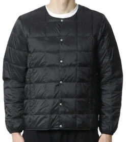 Jacken & Mäntel*TAION Herren Daunen-Jacke mit Knopfverschluss Stepp-Jacke stylische Outdoor-Jacke Schwarz