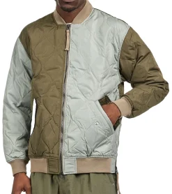 Jacken & Mäntel*TAION Military Ma-1 Herren 800 FLP Daunen-Jacke mit Pattentaschen Stepp-Jacke im Bomberjacken-Stil Multi-Grün