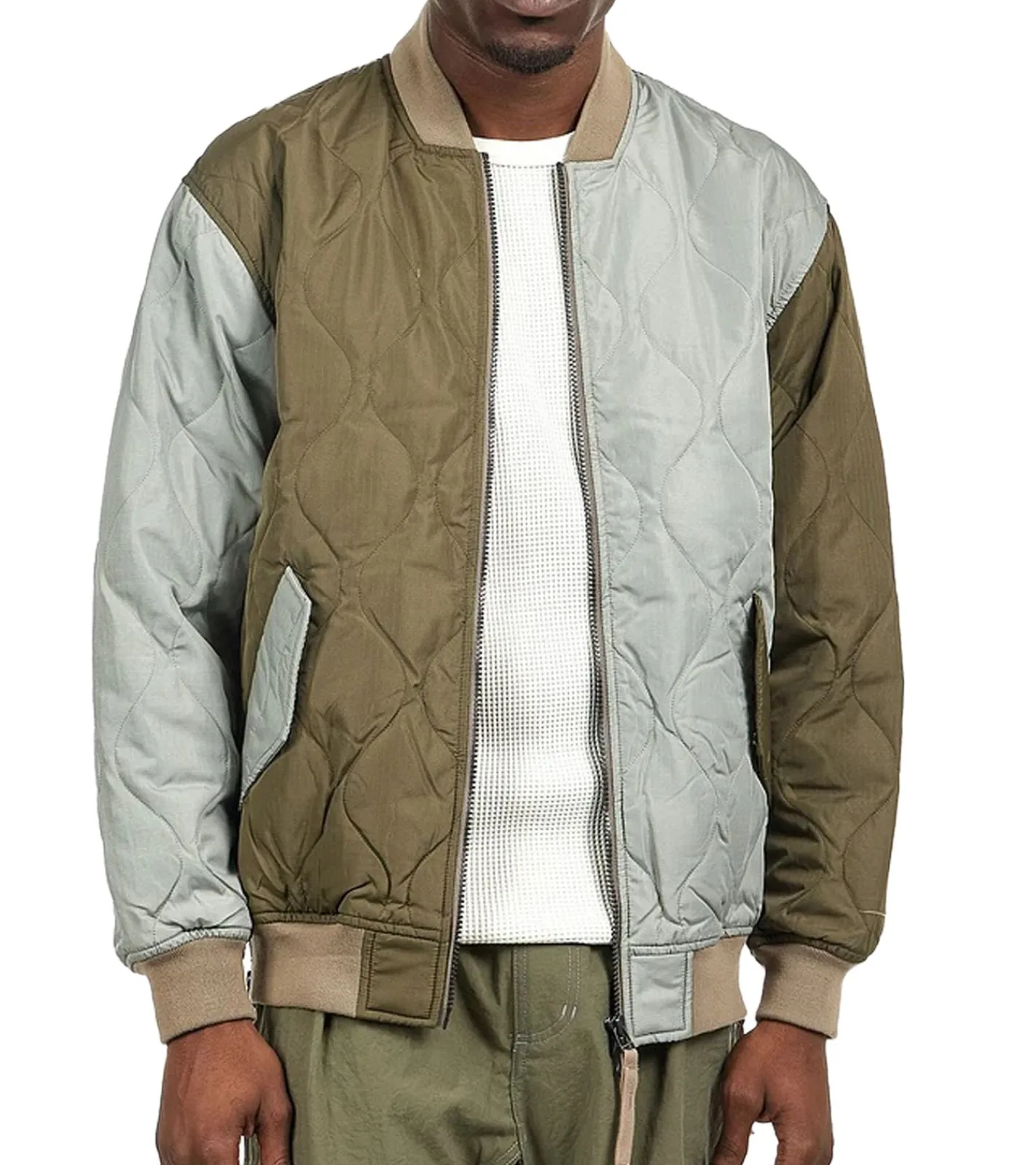 Jacken & Mäntel*TAION Military Ma-1 Herren 800 FLP Daunen-Jacke mit Pattentaschen Stepp-Jacke im Bomberjacken-Stil Multi-Grün