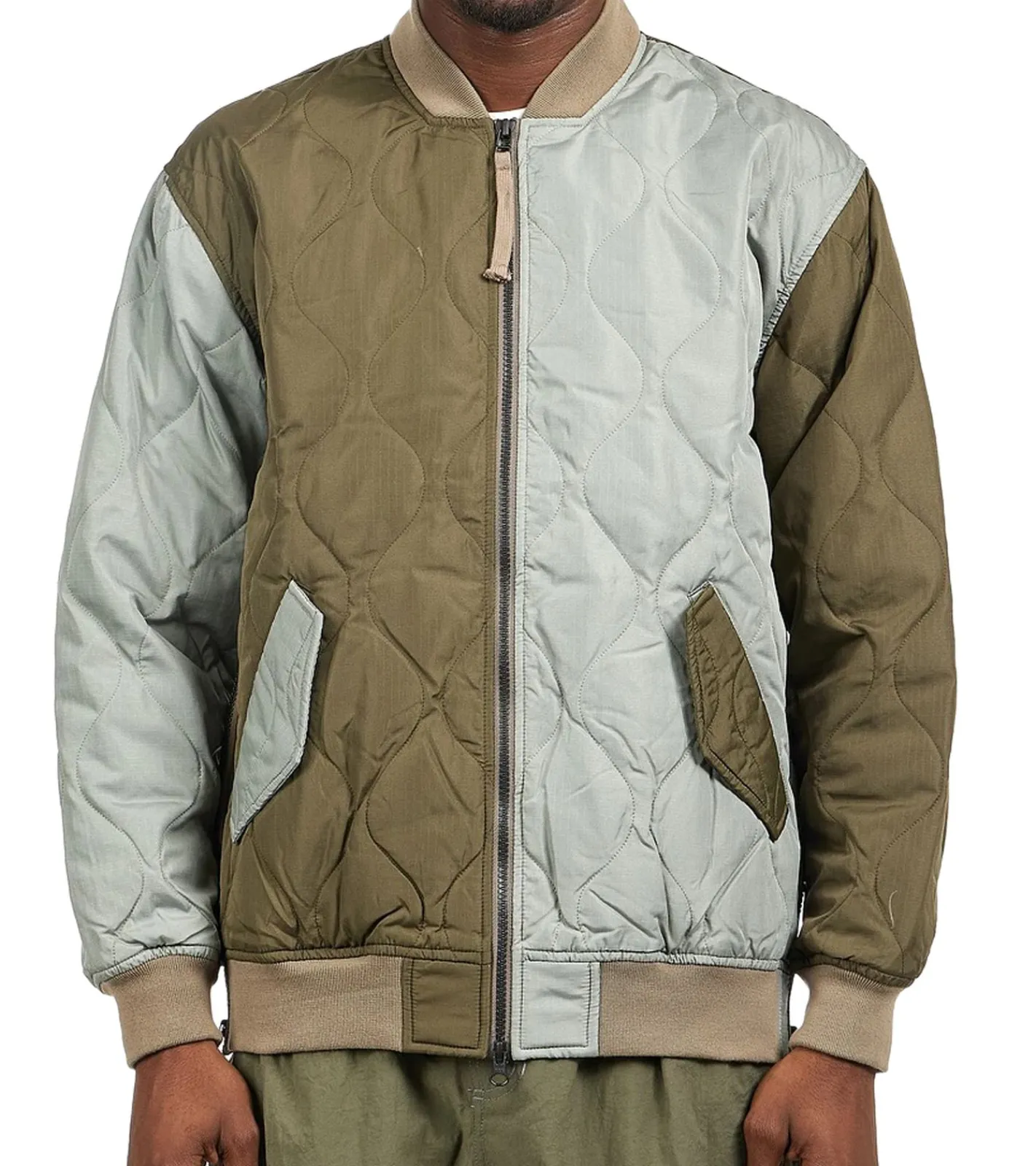 Jacken & Mäntel*TAION Military Ma-1 Herren 800 FLP Daunen-Jacke mit Pattentaschen Stepp-Jacke im Bomberjacken-Stil Multi-Grün