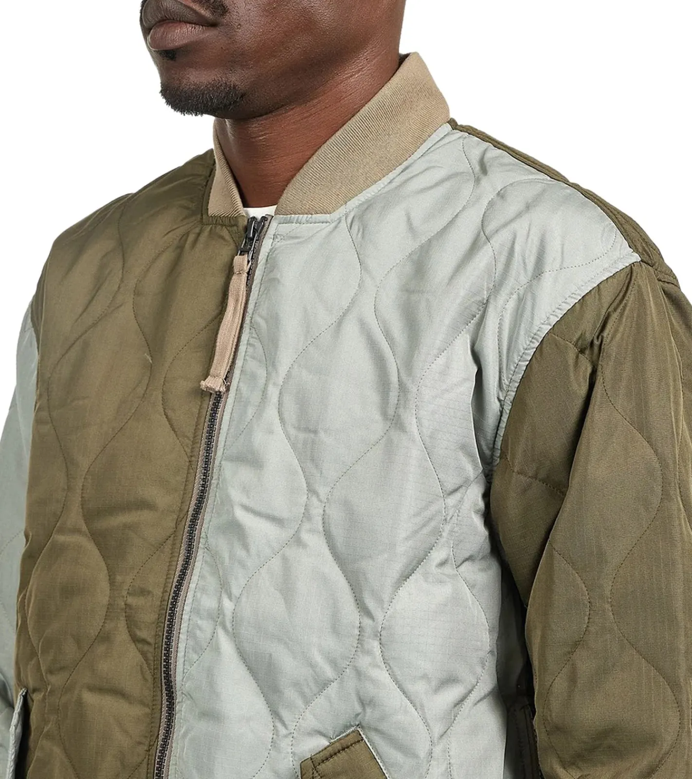 Jacken & Mäntel*TAION Military Ma-1 Herren 800 FLP Daunen-Jacke mit Pattentaschen Stepp-Jacke im Bomberjacken-Stil Multi-Grün