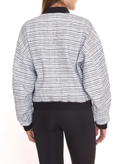 Mäntel & Jacken*Tamaris Atlantis Damen Bomberjacke gemusterte Langarm-Jacke 61941649 Weiß/Schwarz