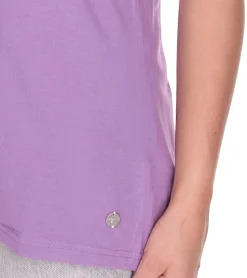 Tops & T-Shirts*Tamaris Damen Basic T-Shirt schlichtes Kurzarm-Shirt Sommer-Shirt 95254023 Lila