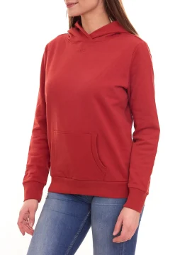Sweater & Pullover*Tamaris Damen Hoodie Baumwoll-Pullover mit Kapuze und Kängurutasche 29289356 Rost