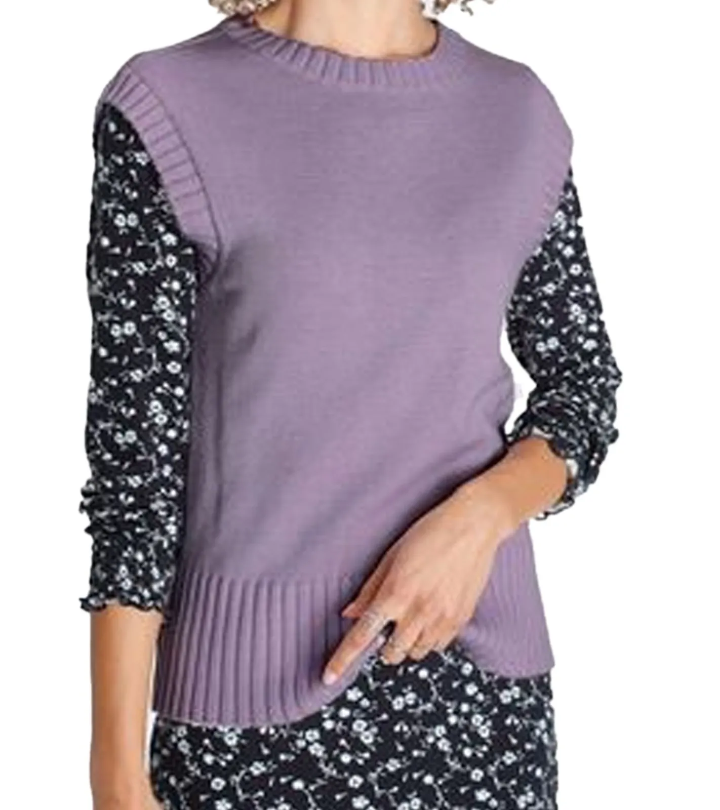 Tops & T-Shirts*Tamaris Damen Strick-Pullunder mit Rundhals-Ausschnitt Sommer-Shirt 88059911 Lila