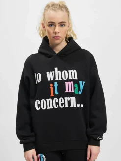 Sweater & Pullover*The Couture Club  Kapuzenpullover mit Herz-Slogan und Puff-Print in Schwarz