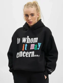 Sweater & Pullover*The Couture Club  Kapuzenpullover mit Herz-Slogan und Puff-Print in Schwarz