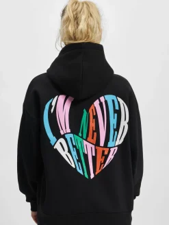 Sweater & Pullover*The Couture Club  Kapuzenpullover mit Herz-Slogan und Puff-Print in Schwarz