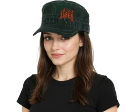 Caps & Mützen*BioworldMerch The Used Unisex Baumwoll-Cap im millitärischen Schnitt mit leicht gebogenen Schnitt Schwarz/Rot