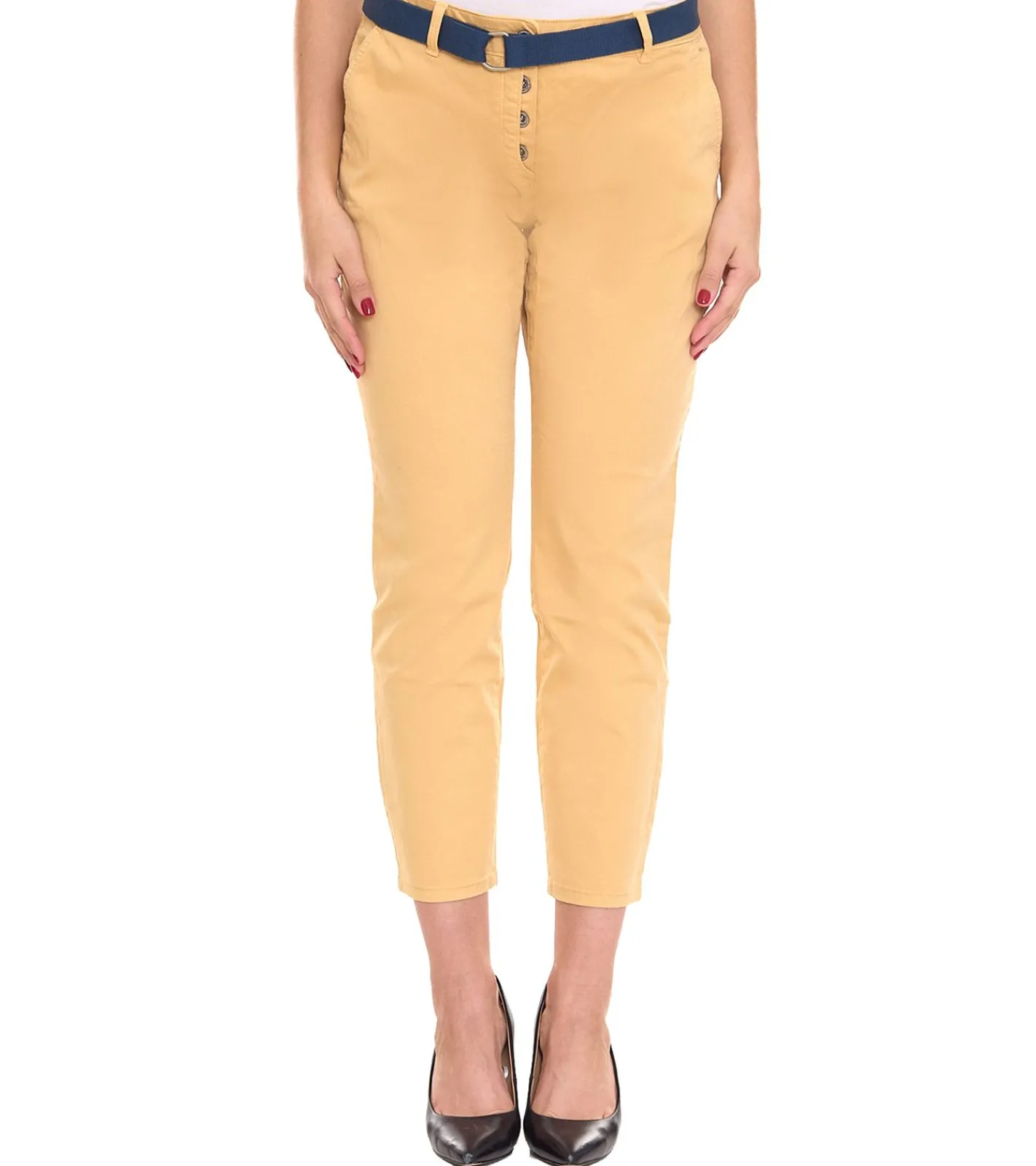 Hosen & Jeans*Tom Tailor Damen Chino-Hose stylische Alltags-Hose mit Gürtel 46246404 Beige