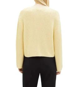 Sweater & Pullover*Tom Tailor Damen Strick-Pullover kuscheliger weicher Pulli mit V-Ausschnitt 11928546 Gelb