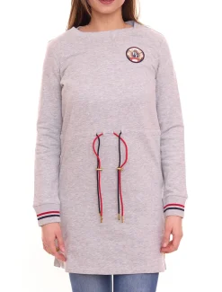 Kleider*Tom Tailor POLO TEAM Damen Baumwoll-Kleid mit Knöpfen 21499233 Grau