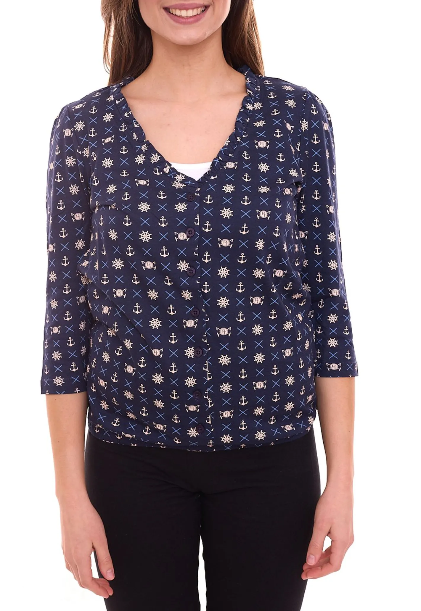 Tops & T-Shirts*Tom Tailor T-Shirt Set Damen Sommer-Shirt und Baumwoll-Top 21882004 Weiß/Blau