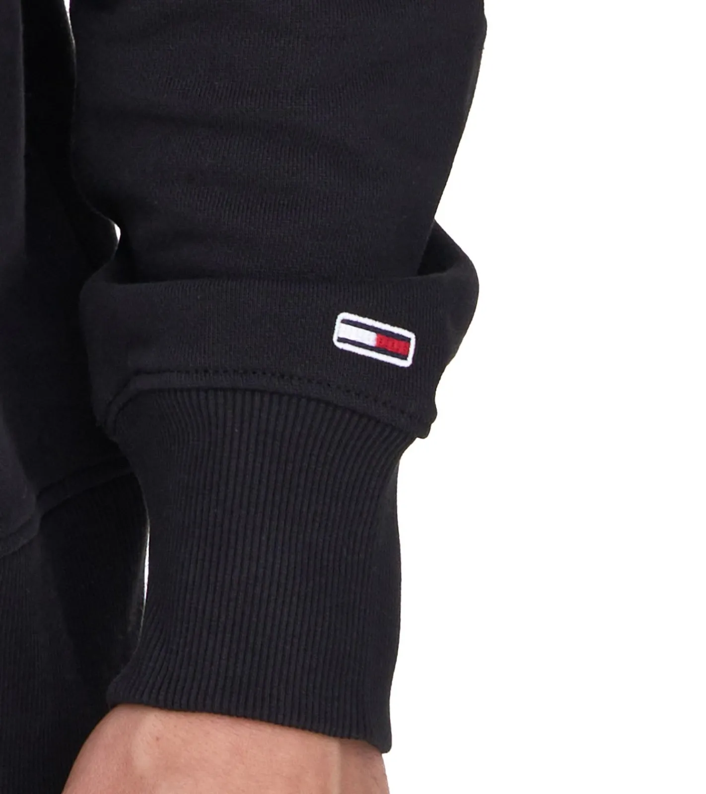 Pullover & Sweater*TOMMY JEANS Herren Kapuzen-Pullover Langarm-Shirt Baumwoll-Hoody Sweat-Pullover DM0DM16384 BDS Schwarz/Grün