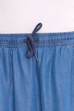 Röcke*TRUE style Damen Rock mit seitlichen Eingriffstaschen Lyocell-Rock Mini-Rock Sommer-Hose 7835962 Blau