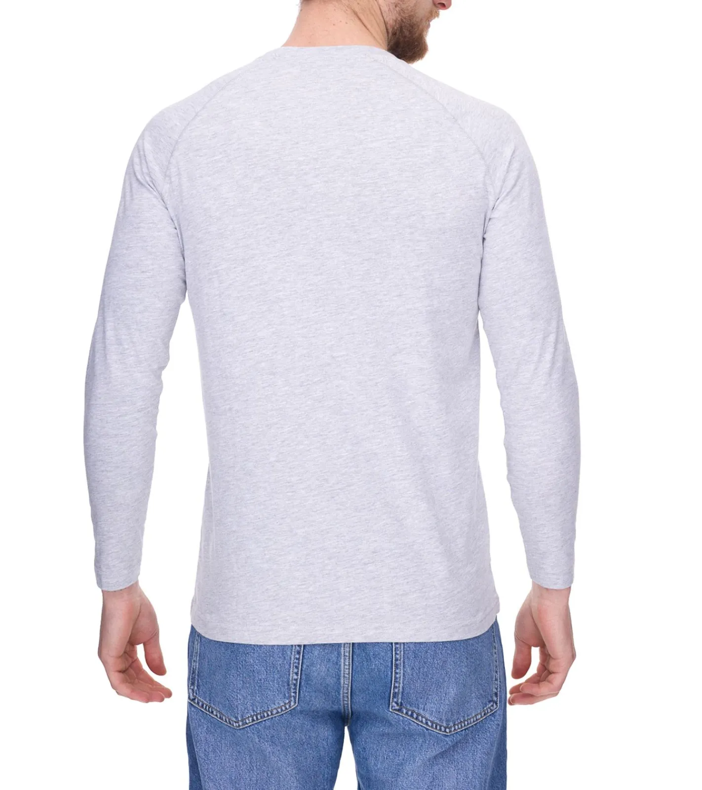 Nachtwäsche & Bademode*TRUE style Herren Pyjama-Shirt Baumwoll-Pullover Schlaf-Shirt Oeko-Tex zertifiziert - Standard 100 Rundhals-Pullover 7753437 Hellgrau