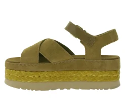 Zehentrenner & Sandalen*UGG Australia Aubrey Ankle Strap Damen Echtleder-Sandalette Plateau Sommer-Schuhe mit EVA-Sohle W/1167471 in Braun oder Schwarz