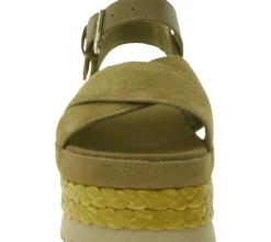 Zehentrenner & Sandalen*UGG Australia Aubrey Ankle Strap Damen Echtleder-Sandalette Plateau Sommer-Schuhe mit EVA-Sohle W/1167471 Braun