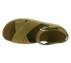 Zehentrenner & Sandalen*UGG Australia Aubrey Ankle Strap Damen Echtleder-Sandalette Plateau Sommer-Schuhe mit EVA-Sohle W/1167471 Braun