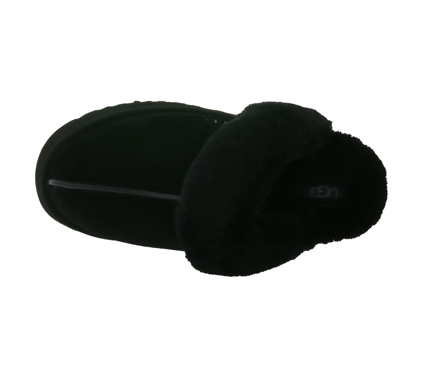 Pantoffeln & Hausschuhe*UGG Australia Disquette Damen nachhaltige Echtleder-Schuhe mit Retro-Plateausohle gefütterte Hausschuhe mit Schaffellfutter Schlupf-Schuhe 1122550 Schwarz