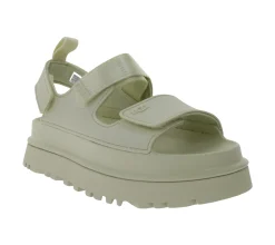 Zehentrenner & Sandalen*UGG Australia Goldenglow Damen Plateau-Sandale Sandalette mit Klettverschluss 1152685-SSAL Beige