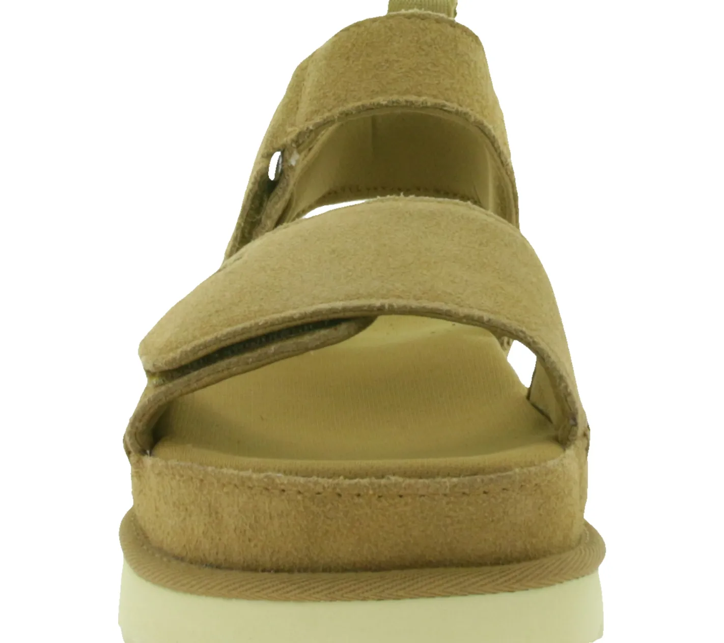 Zehentrenner & Sandalen*UGG Australia Goldenstar Damen nachhaltige Echtleder-Schuhe mit EVA-Sohle Plateau-Sandale Sandalette mit Klettverschluss 1136783 Braun