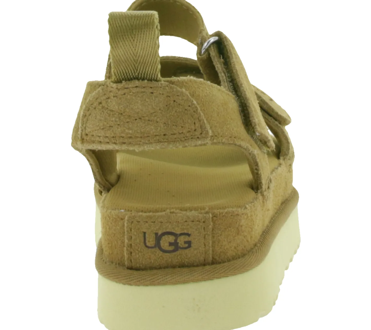 Zehentrenner & Sandalen*UGG Australia Goldenstar Damen nachhaltige Echtleder-Schuhe mit EVA-Sohle Plateau-Sandale Sandalette mit Klettverschluss 1136783 Braun