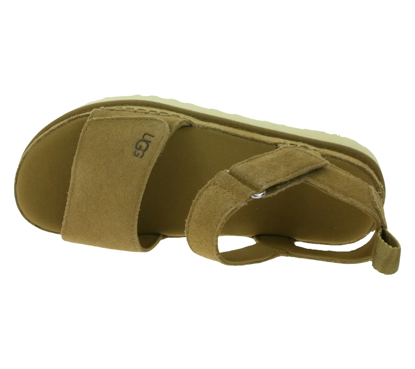 Zehentrenner & Sandalen*UGG Australia Goldenstar Damen nachhaltige Echtleder-Schuhe mit EVA-Sohle Plateau-Sandale Sandalette mit Klettverschluss 1136783 Braun