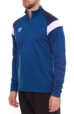 Pullover & Sweater|Jogginghosen & Fitnessmode*umbro Herren Trainings-Pullover Troyer-Shirt Sport-Pullover Lauf-Pullover 65295U Blau/Weiß