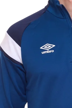 Pullover & Sweater|Jogginghosen & Fitnessmode*umbro Herren Trainings-Pullover Troyer-Shirt Sport-Pullover Lauf-Pullover 65295U Blau/Weiß