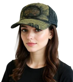 Caps & Mützen*BioworldMerch Underoath Unisex Metalcore-Band Trucker-Cap mit atmungsaktiven Mesh-Einsatz Baseball-Cap TC108718UND Braun/Schwarz