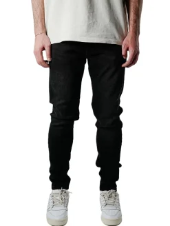 Jeans & Hosen*UNEFFECTED Premium Ripped Slim Fit Jeans schwarz