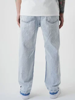 Jeans & Hosen*UNEFFECTED Weite Destroyed Loose Fit Jeans hellblau