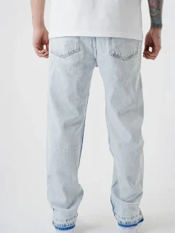 Jeans & Hosen*UNEFFECTED Weite Free Cut Loose Fit Jeans hellblau