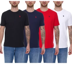 T-Shirts & Tank Tops*U.S. POLO ASSN. Herren Basic T-Shirt mit Marken-Stickerei Baumwoll-Shirt US40 154 035 002387 in Schwarz, Navy, Weiß oder Rot