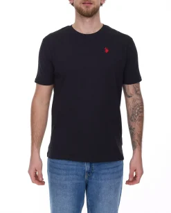 T-Shirts & Tank Tops*U.S. POLO ASSN. Herren Basic T-Shirt mit Marken-Stickerei Baumwoll-Shirt US40 154 035 002387 in Schwarz, Navy, Weiß oder Rot