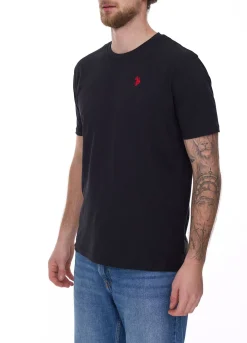 T-Shirts & Tank Tops*U.S. POLO ASSN. Herren Basic T-Shirt mit Marken-Stickerei Baumwoll-Shirt US40 154 035 002387 in Schwarz, Navy, Weiß oder Rot