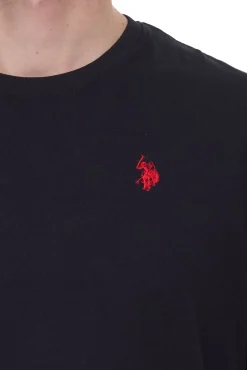 T-Shirts & Tank Tops*U.S. POLO ASSN. Herren Basic T-Shirt mit Marken-Stickerei Baumwoll-Shirt US40 154 035 002387 in Schwarz, Navy, Weiß oder Rot