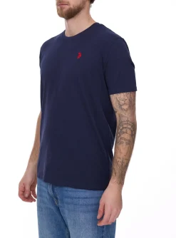 T-Shirts & Tank Tops*U.S. POLO ASSN. Herren Basic T-Shirt mit Marken-Stickerei Baumwoll-Shirt US40 154 035 002387 in Schwarz, Navy, Weiß oder Rot