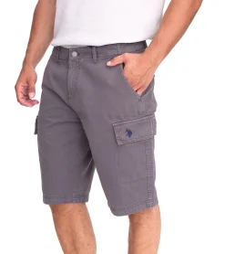 Shorts & Bermudas*U.S. POLO ASSN. Herren Freizeit-Cargo Shorts leichte Freizeit-Shorts mit U.S. Polo Stickerei kurze Hose 143 68147 52661 381 Grau