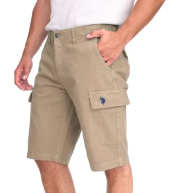 Shorts & Bermudas*U.S. POLO ASSN. Herren Freizeit-Cargo Shorts leichte Freizeit-Short mit U.S. Polo Stickerei kurze Hose 143 68147 52661 123 Beige