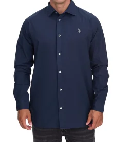 Hemden & Poloshirts*U.S. POLO ASSN. Herren Langarm Hemd Basic-Hemd Baumwoll-Hemd US41 104 052 002696 379 Blau/Weiß
