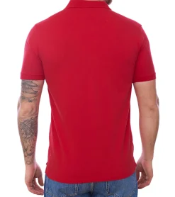 Hemden & Poloshirts*U.S. POLO ASSN. Herren Polo-Shirt Basic-Shirt Baumwoll-Shirt Kurzarm-Shirt 197 61092 52520 155 Rot/Blau