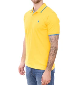 Hemden & Poloshirts*U.S. POLO ASSN. Herren Polo-Shirt Basic-Shirt Baumwoll-Shirt Kurzarm-Shirt 197 63899 52520 in oder Gelb/Blau Grau/Rot