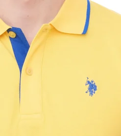 Hemden & Poloshirts*U.S. POLO ASSN. Herren Polo-Shirt schlicht oder mit farblichen Akzenten Basic-Shirt Baumwoll-Shirt Kurzarm-Shirt Gelb, Blau, Rot, Grün, Türkis, Hellblau, Schwarz