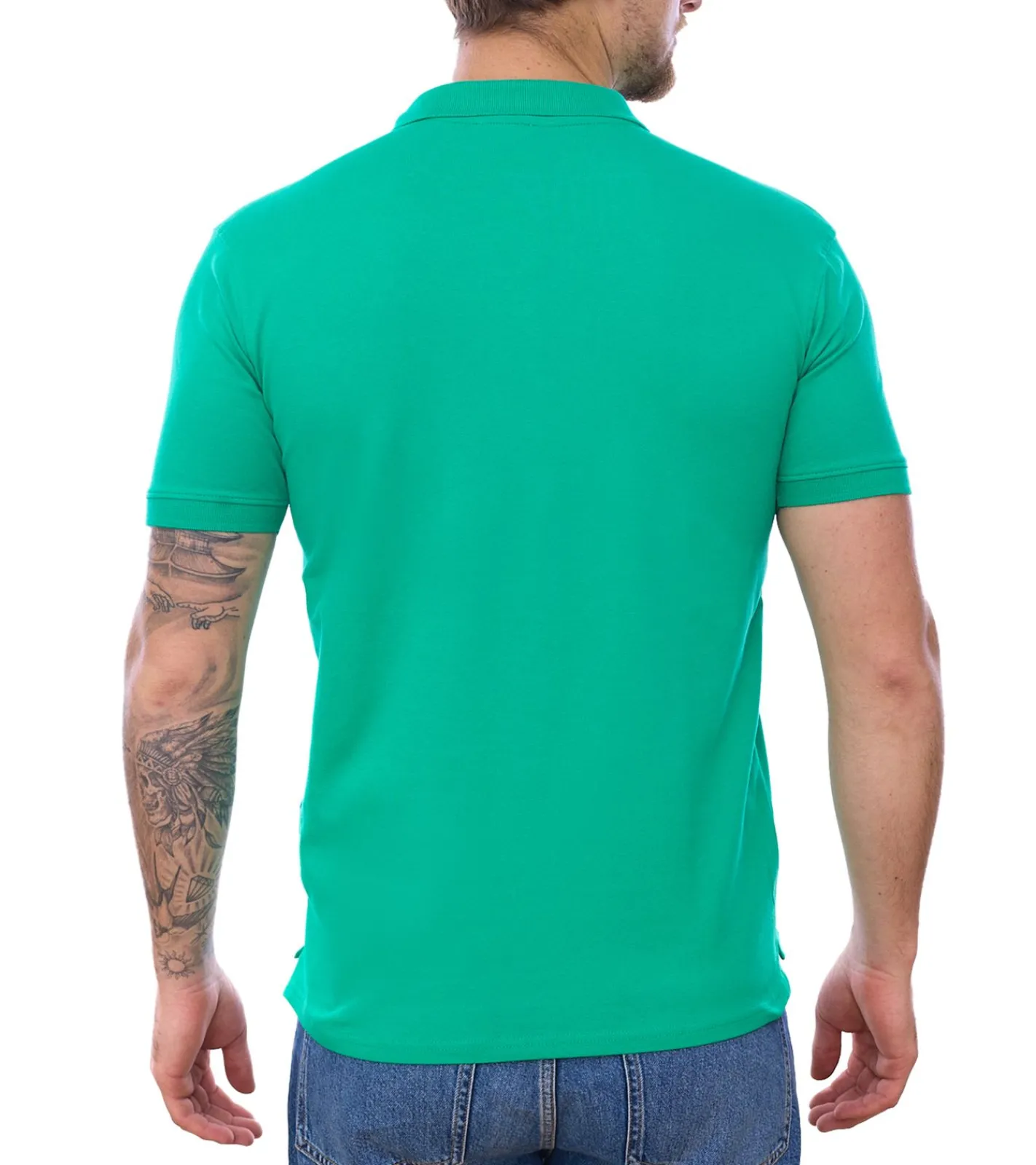 Hemden & Poloshirts*U.S. POLO ASSN. Herren Polo-Shirt Basic-Shirt Baumwoll-Shirt Kurzarm-Shirt 197 61092 52520 144 Grün/Schwarz