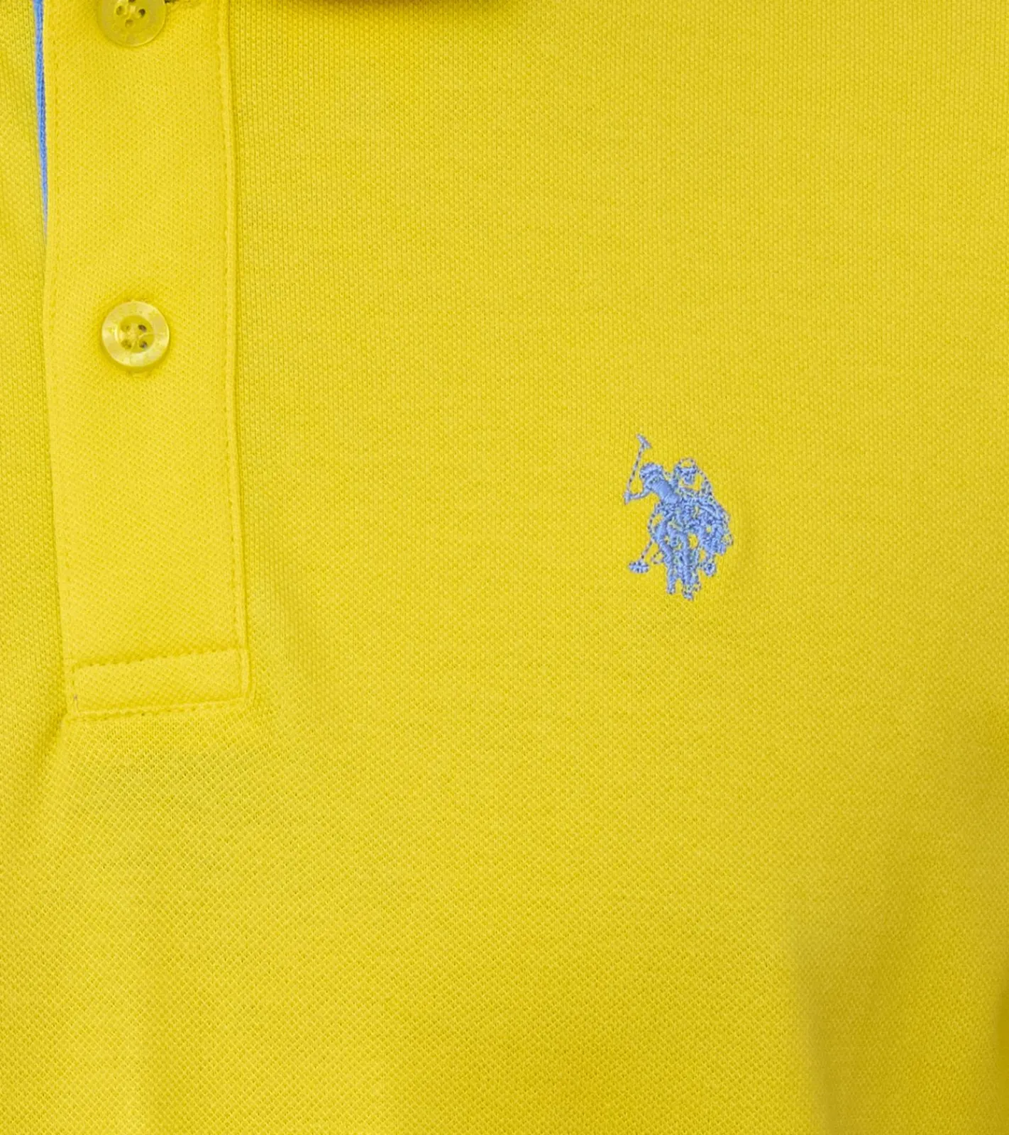 Hemden & Poloshirts*U.S. POLO ASSN. Herren Polo-Shirt Basic-Shirt Baumwoll-Shirt Kurzarm-Shirt 197 63899 52520 115 Gelb/Hellblau