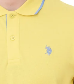 Hemden & Poloshirts*U.S. POLO ASSN. Herren Polo-Shirt Basic-Shirt Baumwoll-Shirt Kurzarm-Shirt 197 63899 52520 oder Orange Gelb