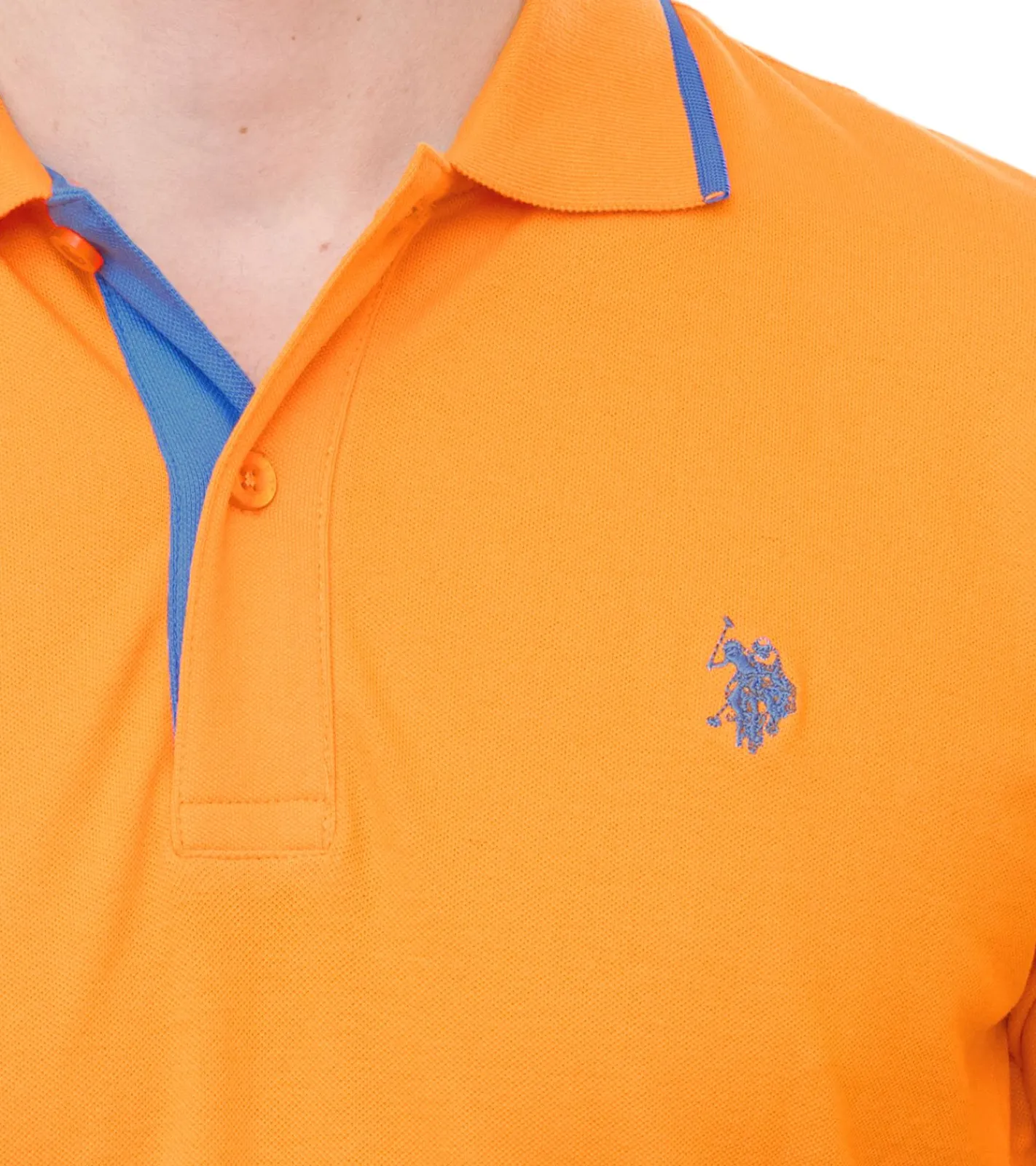 Hemden & Poloshirts*U.S. POLO ASSN. Herren Polo-Shirt Basic-Shirt Baumwoll-Shirt Kurzarm-Shirt 197 63899 52520 oder Orange Gelb