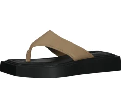 Zehentrenner & Sandalen*VAGABOND Damen Echtleder-Schuhe Zehentrenner Sommer-Schuhe 5336-201-08 Schwarz/Beige